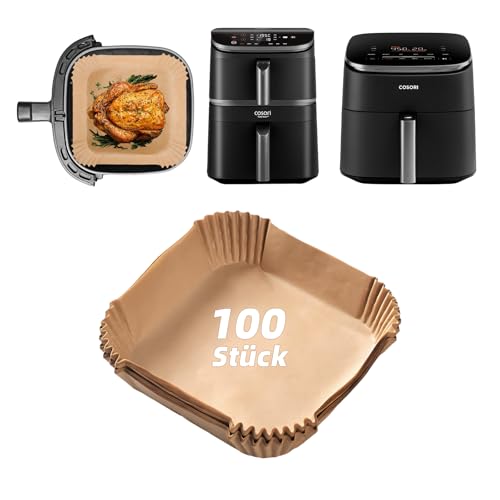 100 Stück Airfryer Backpapier Zubehör für Heißluftfritteuse Cosori Turbo Tower Pro&Smart Airfryer 10,8L Double Stack,Baking Paper für COSORI Turboblaze Air Fryer CAF-DC601-KEU&CAF-DC112-ADE(6,5L&4,3L) 100 Stück Airfryer Backpapier Zubehör für Heißluftfritteuse Cosori Turbo Tower Pro&Smart Airfryer 10,8L Double Stack,Baking Paper für COSORI Turboblaze Air Fryer CAF-DC601-KEU&CAF-DC112-ADE(6,5L&4,3L) von GADITIEK