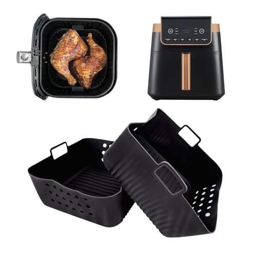 2 Stück Silikonform Heißluftfritteuse für Ninja Heißluftfritteuse Max Pro 6,2L AF180EU, Wiederverwendbares Ninja Airfryer Zubehör Silikon Einsätze für 6,2L AF180DE 4,7L AF140EU Philips HD9270 von GADITIEK