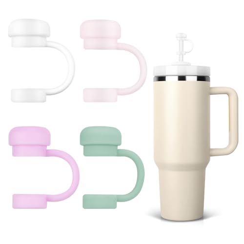 4Stück Strohhalm Abdeckung für Stanley Cup Zubehör, 10mm Strohhalm Deckel, Strohhalm Verschluss Silikon Strohhalm Abdeckung Straw Cover für Stanley 40oz 30oz Accessories (4Stück) von GADITIEK