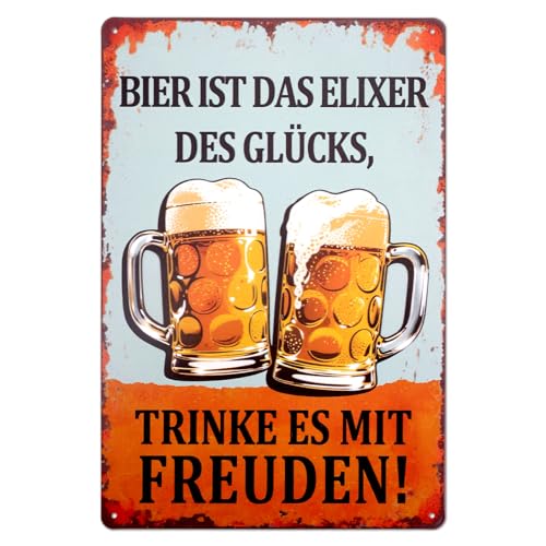Bier Geschenke für Männer, Blechschild Vintage Deko, Schilder mit Sprüchen, Kneipen Bardeko für Stammtisch, Biergarten Schild, Bier Geschenk, Blechschilder Retro(20 * 30cm) (Bier1) von GADITIEK