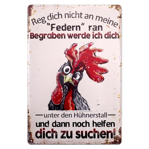 Hühner Zubehör, Huhn Outdoor Blechschild Deko, Hühner Schild, Kann Als Hühnerstall Zubehör und Wanddekoration aus Verwendet Werden (20 * 30cm) (Dich zu suchen!) von GADITIEK