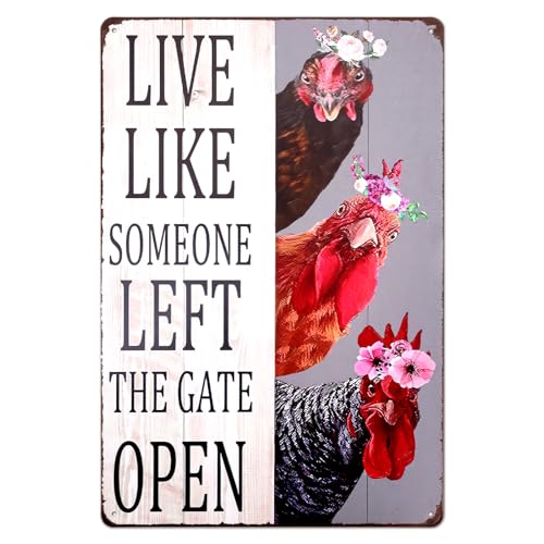 Hühner Zubehör, Huhn Outdoor Blechschild Deko, Hühner Schild, Kann Als Hühnerstall Zubehör und Wanddekoration aus Verwendet Werden (20 * 30cm) (Someone Left) von GADITIEK