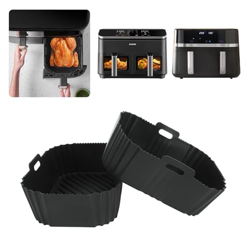 Silikonform Heißluftfritteuse Zubehör für Russell Hobbs Heißluftfritteuse 2 Kammern 9L Rapid AirFryer 27681-56, Auflaufform Silikon Einsätze für COSORI Air Fryer 8,5L & Russell Hobbs 4,5L*2 Silikonform Heißluftfritteuse Zubehör für Russell Hobbs Heißluftfritteuse 2 Kammern 9L Rapid AirFryer 27681-56, Auflaufform Silikon Einsätze für COSORI Air Fryer 8,5L & Russell Hobbs 4,5L*2 von GADITIEK