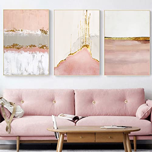 Abstrakte rosa Leinwand, Wandkunst, Gold- und Rosa, modernes Marmor-Wandkunst, rosafarbenes Gemälde für Wände, rosa Marmorbild, abstrakter Marmor, Leinwandkunst, rosa-grau, abstrakter Kunstdruck, 40,6 von GADZRTIL