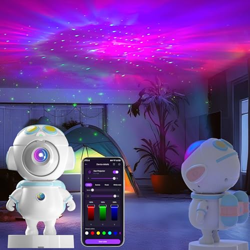 GAEFURY Astronaut Sternenhimmel Projektor, LED Nachtlicht Galaxy Projektor mit Timer und Fernbedienung, APP Control, Weihnachten,Kinderzimmer Deko, Teenager, Kinder Geburtstag Geschenk von GAEFURY