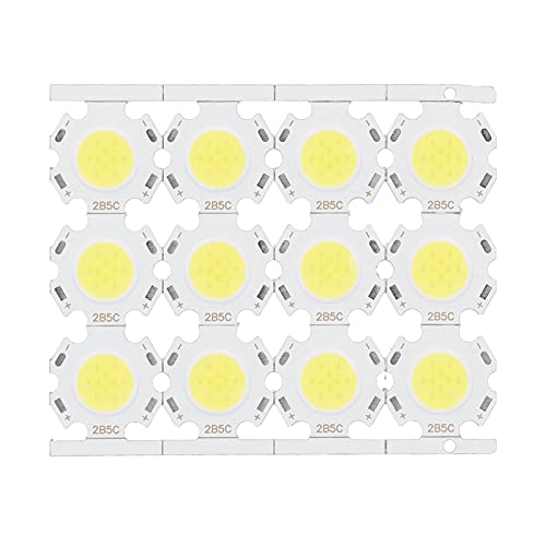 GAESHOW 12Pcs LED Chips COB Light Emitter Komponente 5W 15-17V für DIY Spotlights Downlight Deckenleuchte (Weiße) von GAESHOW