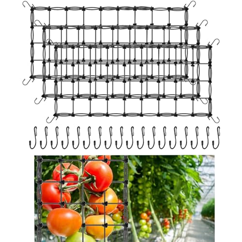 GAESHOW 3 Stück Netz für Kletterpflanzen, Gurken, Tomaten, Netz für Klettergemüse, flexibles Gitter für Hydrokulturzelte, 60 x 120 cm von GAESHOW