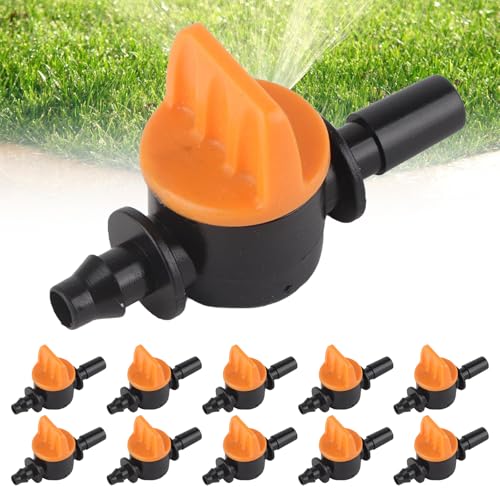 GAESHOW 50 Stück Tropfbewässerungsventil, Tropfbewässerungs Umschaltventil 4/7 mm, Außendurchmesser 6 mm, Tropfbewässerungs Absperrkugelventil für Bewässerungssystem Tropfbewässerungsschläuche von GAESHOW