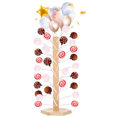 GAESHOW 60 Löcher Lollipop Ständer Holz, Cake Pop Ständer, Cakepopständer Lollipop Halter für Hochzeit, Geburtstag, Partys von GAESHOW