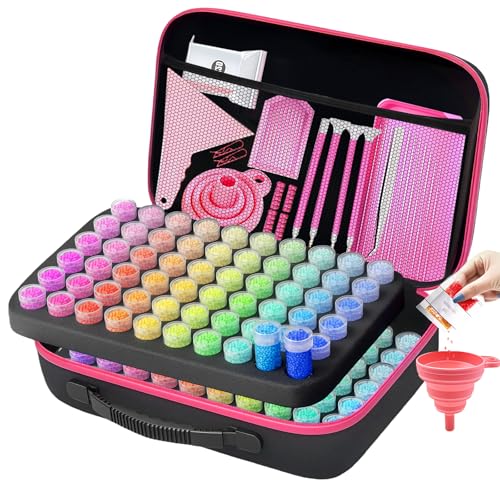 GAESHOW Diamond Painting Zubehör Boxen, Tragbare Diamond Painting Aufbewahrungsbox, Werkzeug Set mit Stift Trichter Pinzette Stickers, Werkzeug Set für DIY Handwerk GAESHOW Diamond Painting Zubehör Boxen, Tragbare Diamond Painting Aufbewahrungsbox, Werkzeug Set mit Stift Trichter Pinzette Stickers, Werkzeug Set für DIY Handwerk von GAESHOW