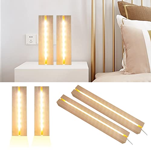 GAESHOW 2 Stück LED Lichter Display Basis, Holz Rechteck Lichtsockel, LED Leuchten Display Base, USB Beleuchtet Display Ständer für DIY Glas Harz Acrylplatte Dekorative Warmes Licht von GAESHOW