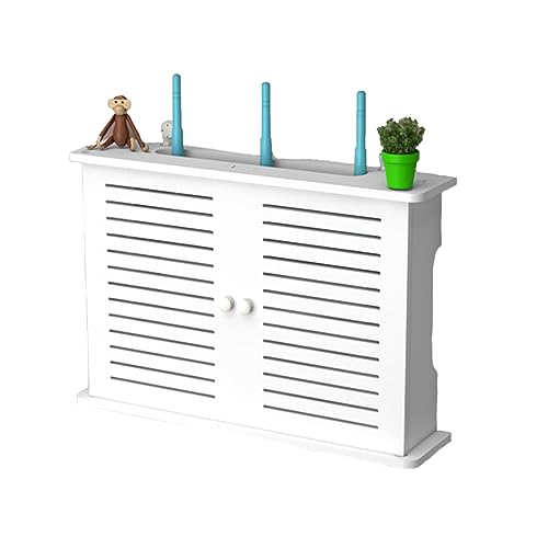 GAESHOW Router Aufbewahrungsbox, Wand WLAN-Router Aufbewahrungsbox, TV Kabel Verstecken Box, Wand WiFi Montierte Rack, Weiß (B) von GAESHOW