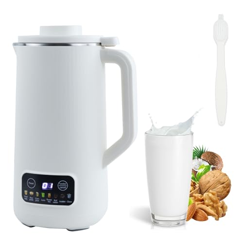 GAESHOW Sojamilch Hersteller, 600 ml Sojamilch Maschine mit Edelstahl Klinge, Sojamilchbereiter Pflanzenmilchbereiter, Vegane Milchmaschine, Hausgemachte Milchbereiter für Sojabohnen (Weiß) von GAESHOW