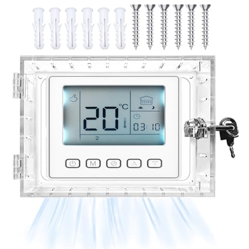 GAESHOW 2 Stück Universal Thermostat Schließkasten mit Schlüssel, Wand Transparenter Thermostat Schutz, Acryl Durchsichtiges Schließkasten Schutz mit Schlüsselabdeckung, Geeignet für Thermostate GAESHOW 2 Stück Universal Thermostat Schließkasten mit Schlüssel, Wand Transparenter Thermostat Schutz, Acryl Durchsichtiges Schließkasten Schutz mit Schlüsselabdeckung, Geeignet für Thermostate von GAESHOW