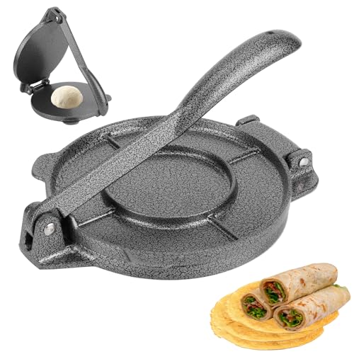 GAESHOW Taco Presse Gusseisen, Tortilla Presse, Maismehl Presse, Tortilla Maker, Gusseisen Tortilla Presse, Teigpresse für hausgemachte Tortillas, Pfannkuchenwerkzeug, 16.5 cm von GAESHOW