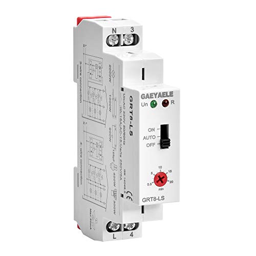 GAEYAELE DIN Rail Treppenhaus Schalter Beleuchtung Timer Schalter Timer Relais 220VAC 16A für Korridor Beleuchtung Control(GRT8-LS,AC220V) GAEYAELE DIN Rail Treppenhaus Schalter Beleuchtung Timer Schalter Timer Relais 220VAC 16A für Korridor Beleuchtung Control(GRT8-LS,AC220V) von GAEYAELE
