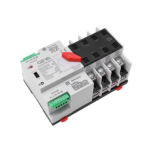 GAEYAELE Mini ATS Automatischer Transferschalter Controller Elektrischer Typ ATS Max 100A 4POLE 110V DIN-Schiene montiert (4P 100A 110V) von GAEYAELE