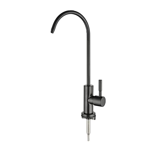 Küchenarmaturen Wasserfilter Wasserhahn, 360 Single Kaltwasserhahn Waschbecken Filter Wasserhahn, Schwarz A (Color : Gris) von GAFENO