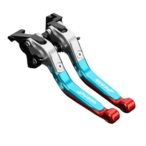 GAFITSEP Compatible With Cf Moto CF MOTO 450MT Bremse Kupplung Hebel 450 MT 450 MT450 CF450MT 2024-2026 Motorrad Verstellbare Falten Motorradbremse(Blue4) von GAFITSEP