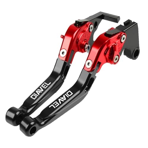 GAFITSEP Compatible With DIAVEL CaRbon 2011-2016 2012 2013 14 15 Motorrad Ausziehbare Kupplungsbremshebel Einstellbares Klappzubehör Motorradbremse(RED3) von GAFITSEP