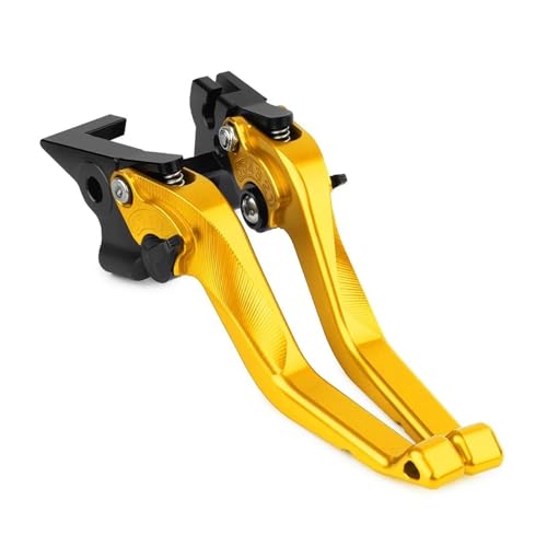 GAFITSEP Compatible With MT07 MT10 FZ8 XSR700 XSR900 Tenere700 Motorradzubehör Kurzbremskupplungshebel Einstellbar Motorradbremse(Gold) von GAFITSEP