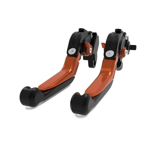 GAFITSEP Compatible With Nin-ja H2 SX 2018-2021 ZH2/Performance 2020-2023 Motorrad Faltbare Einstellbare Ausziehbare Bremskupplungshebel Motorradbremse(Black orange) von GAFITSEP