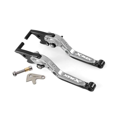 GAFITSEP Compatible With XMAX125 XMAX250 XMAX300 XMAX400 2023 Einstellbarer, Faltbarer Bremskupplungshebel Für Motorräder Motorradbremse(Silver) von GAFITSEP