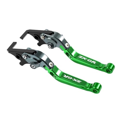 GAFITSEP Compatible With ZX6R ZX6RR ZX636 2019-2023 Motorrad Einstellbare Bremse Kupplung Hebel Lenker Handgriffe Enden Motorradbremse(Gray1) von GAFITSEP