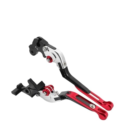 GAFITSEP Einstellbarer Klappbremskupplungshebel For F3 675 675RC 800 800RR 800RC Dragster 800 Motorrad-Lenkerhebel Motorradbremse(Model B Red Silver) von GAFITSEP