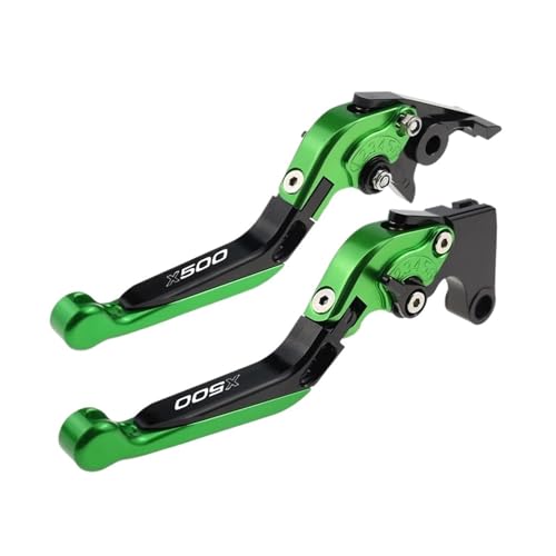 GAFITSEP Fit X500 2022-2023 Einstellbare Kupplungshebel For X 500 Klappbar Ausziehbare Bremsgriffe Motorradbremse(Green) von GAFITSEP