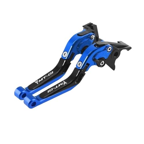 GAFITSEP For MT-01 MT-03 Mt-01 Mt-03 Einstellbarer Bremshebel Motorrad Klappbarer Ausziehbarer Bremskupplungshebel Griffgriffe Zubehör Motorradbremse(MT-01 Blue) von GAFITSEP