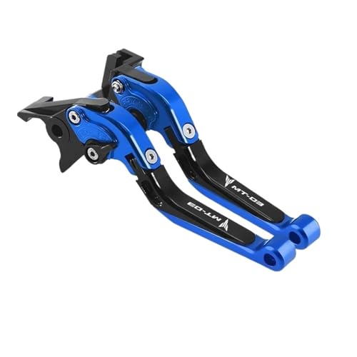 GAFITSEP For MT-01 MT-03 Mt-01 Mt-03 Einstellbarer Bremshebel Motorrad Klappbarer Ausziehbarer Bremskupplungshebel Griffgriffe Zubehör Motorradbremse(MT-03 Blue) von GAFITSEP