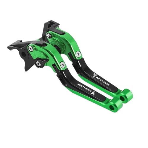 GAFITSEP For MT-01 MT-03 Mt-01 Mt-03 Einstellbarer Bremshebel Motorrad Klappbarer Ausziehbarer Bremskupplungshebel Griffgriffe Zubehör Motorradbremse(MT-03 Green) von GAFITSEP