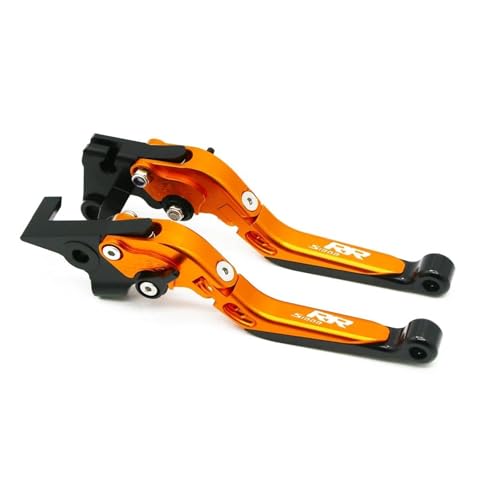 GAFITSEP For S1000RR S1000 RR S 1000 RR 2020-2023 Motorradzubehör Einstellbarer Klappbarer Ausziehbarer Bremskupplungshebelgriff Motorradbremse(ORANGE1) von GAFITSEP