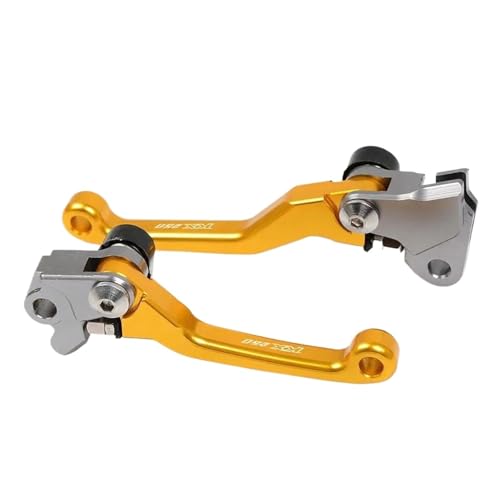 GAFITSEP Grün Dirt Bike Kupplung Bremse Motocross Off Road Pivot Racing Motorrad Bremse Kupplung Hebel Compatible With KX250 2000 2001-2004 Motorradbremse(Gold) von GAFITSEP