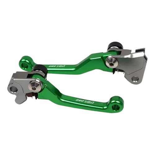 GAFITSEP Grün Dirt Bike Kupplung Bremse Motocross Off Road Pivot Racing Motorrad Bremse Kupplung Hebel Compatible With KX250 2000 2001-2004 Motorradbremse(Green) von GAFITSEP