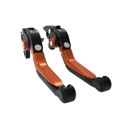GAFITSEP Kupplungshebelbremsen Passend Compatible With S1000RR K67 M1000RR/R 2022-2024 Motorrad Verstellbarer Klapp-Ausziehbarer Hebelbremsenzubehör Motorradbremse(Black orange) von GAFITSEP