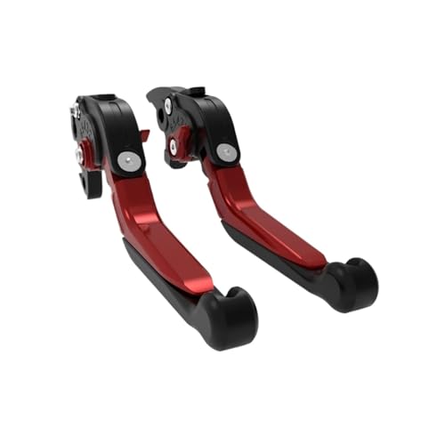 GAFITSEP Kupplungshebelbremsen Passend Compatible With S1000RR K67 M1000RR/R 2022-2024 Motorrad Verstellbarer Klapp-Ausziehbarer Hebelbremsenzubehör Motorradbremse(Black red) von GAFITSEP