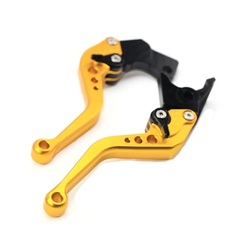 GAFITSEP Kurze Bremskupplungshebel Compatible With 1200 TUONO/R RSV 1000 Tuono/MILLE SL 1000 Falco Motorrad CNC-Griffe Motorradbremse(Short gold) von GAFITSEP