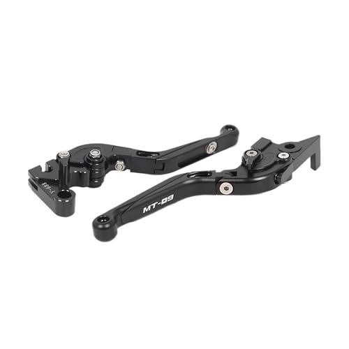 GAFITSEP MT09 Klappbremskupplungshebel Einstellbar Ausziehbar Compatible With MT09 MT-09/SP FZ09 Motorradzubehör Lenkerhebel Motorradbremse(2014-2020 Black) von GAFITSEP