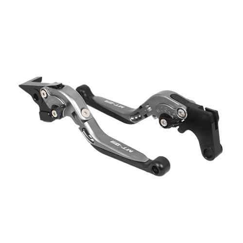 GAFITSEP MT09 Klappbremskupplungshebel Einstellbar Ausziehbar Compatible With MT09 MT-09/SP FZ09 Motorradzubehör Lenkerhebel Motorradbremse(2021-2022 BlackGray) von GAFITSEP