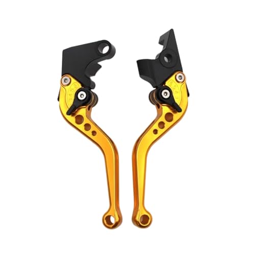 GAFITSEP Motorrad Alnuminum Kurz Bremse Kupplung Hebel Compatible With MT-09 SR MT 09 FZ-09 FJ-09 MT-09 Tracer 2014-2019 Motorradbremse(Gold) von GAFITSEP