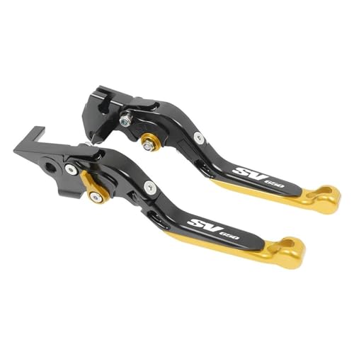 GAFITSEP Motorrad Bremskupplungshebel Klappgriff Compatible With SV650 SV 650 SV650X SV 650 X 2016-2020 2017 2018 2019 Motorradbremse(Gold-Black-Gold) von GAFITSEP