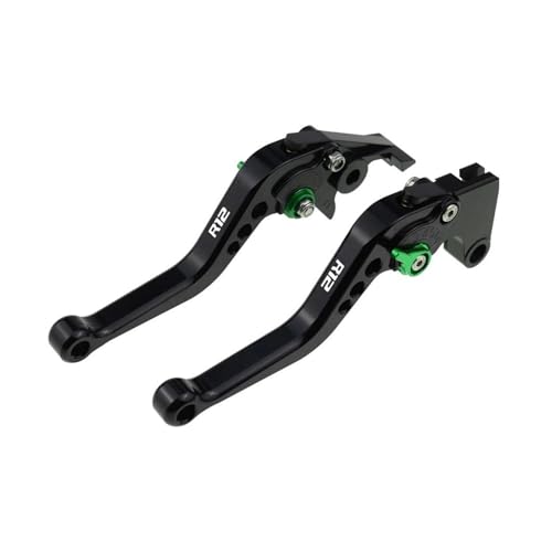 GAFITSEP Motorrad-CNC-Zubehör Passend For R12 NineT R12 R12S 2024 2025 Kurzbremskupplungshebel Verstellbarer Griffsatz Motorradbremse(A-Black with Green) von GAFITSEP
