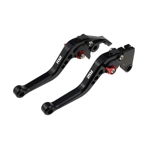 GAFITSEP Motorrad-CNC-Zubehör Passend For R12 NineT R12 R12S 2024 2025 Kurzbremskupplungshebel Verstellbarer Griffsatz Motorradbremse(A-Black with Red) von GAFITSEP