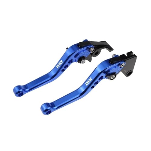 GAFITSEP Motorrad-CNC-Zubehör Passend For R12 NineT R12 R12S 2024 2025 Kurzbremskupplungshebel Verstellbarer Griffsatz Motorradbremse(A-Blue) von GAFITSEP
