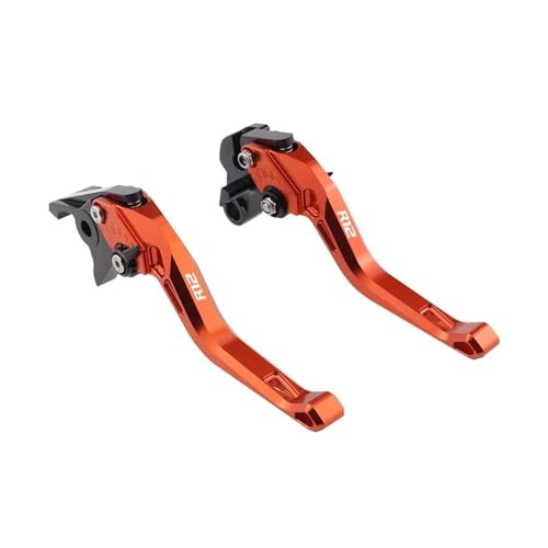 GAFITSEP Motorrad-CNC-Zubehör Passend For R12 NineT R12 R12S 2024 2025 Kurzbremskupplungshebel Verstellbarer Griffsatz Motorradbremse(B-ORANGE) von GAFITSEP
