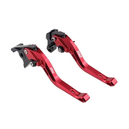 GAFITSEP Motorrad-CNC-Zubehör Passend For R12 NineT R12 R12S 2024 2025 Kurzbremskupplungshebel Verstellbarer Griffsatz Motorradbremse(B-Red) von GAFITSEP