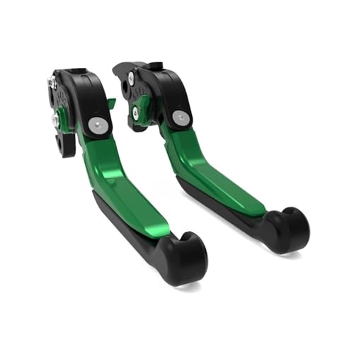 GAFITSEP Motorrad Compatible With Nin-ja H2 SX ZH2 SE/Performance 2021-2023 Einstellbare Hebelbremse Klappbare Ausziehbare Kupplungshebelbremse Motorradbremse(Black green) von GAFITSEP