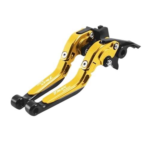 GAFITSEP Motorrad Einstellbare Erweiterbar Folding Brems Kupplung Hebel For TMAX530 DX/SX TMAX 560 TMAX560 TECHMAX TMAX Tmax530 Tmax560 Motorradbremse(Gold TMAX530) von GAFITSEP